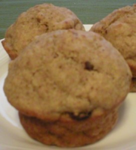 Delicious Moist Muffin made with less oil, sweetened with fruit