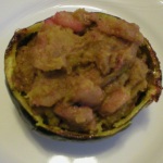 Roasted Acorn Squash with Pears, Berries, Walnuts
