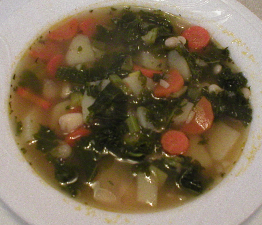 Kale Soup with Potatoes, Carrots and Leeks